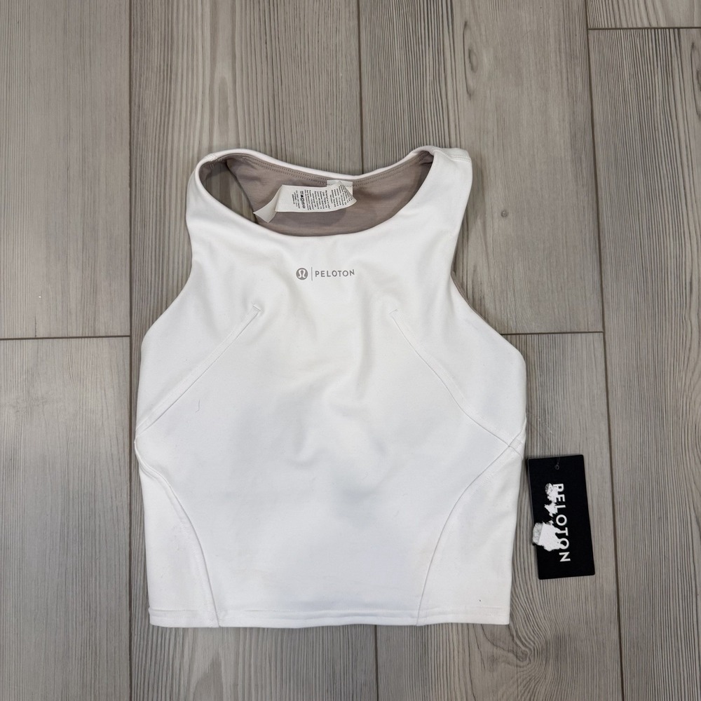 NWT Lululemon x Peloton Wunder Train Racerback Tank Top Size 2 White High Neck